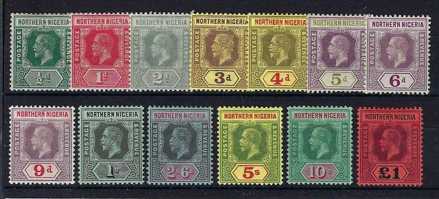 Image of Nigeria & Territories ~ Northern Nigeria SG 40/52 LMM British Commonwealth Stamp